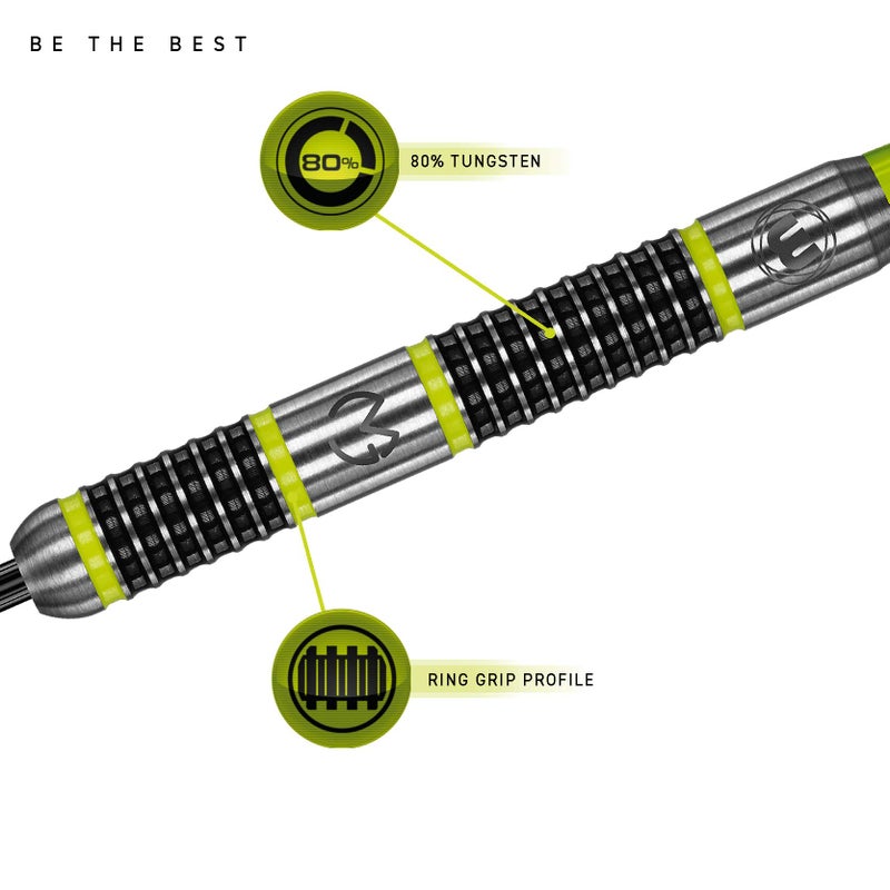 Winmau Michael Van Gerwen MvG Aspire Tungsten Steeltip Darts Set 24g with Prism Flights and Nylon Shafts (Stems) - Image 3